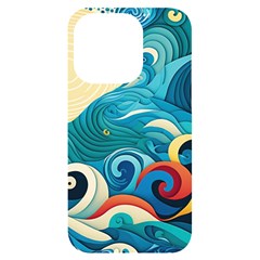 Waves Wave Ocean Sea Abstract Whimsical Iphone 14 Pro Black Uv Print Case