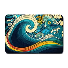 Waves Ocean Sea Abstract Whimsical Art Small Doormat by Maspions