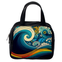 Waves Ocean Sea Abstract Whimsical Art Classic Handbag (one Side)