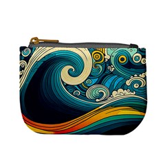 Waves Ocean Sea Abstract Whimsical Art Mini Coin Purse