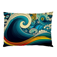 Waves Ocean Sea Abstract Whimsical Art Pillow Case (two Sides) by Maspions