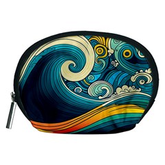 Waves Ocean Sea Abstract Whimsical Art Accessory Pouch (medium)