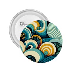 Wave Waves Ocean Sea Abstract Whimsical 2 25  Buttons