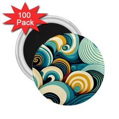 Wave Waves Ocean Sea Abstract Whimsical 2 25  Magnets (100 Pack) 