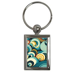 Wave Waves Ocean Sea Abstract Whimsical Key Chain (rectangle)