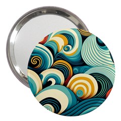 Wave Waves Ocean Sea Abstract Whimsical 3  Handbag Mirrors