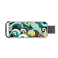 Wave Waves Ocean Sea Abstract Whimsical Portable Usb Flash (two Sides)