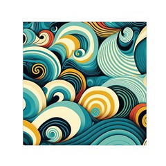 Wave Waves Ocean Sea Abstract Whimsical Square Satin Scarf (30  X 30 )