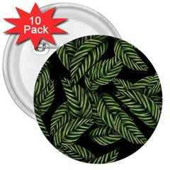 Background Pattern Leaves Texture 3  Buttons (10 Pack) 
