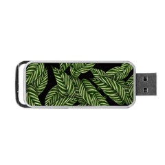 Background Pattern Leaves Texture Portable Usb Flash (one Side)