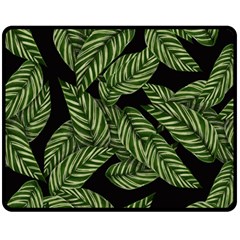 Background Pattern Leaves Texture Two Sides Fleece Blanket (medium)