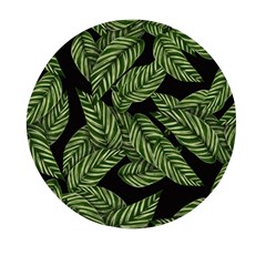 Background Pattern Leaves Texture Mini Round Pill Box