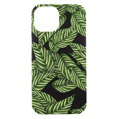 Background Pattern Leaves Texture Iphone 15 Black Uv Print Pc Hardshell Case by Maspions
