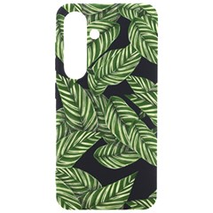 Background Pattern Leaves Texture Samsung Galaxy S24 6 2 Inch Black Tpu Uv Case by Maspions