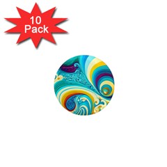 Abstract Waves Ocean Sea Whimsical 1  Mini Magnet (10 Pack) 