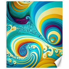 Abstract Waves Ocean Sea Whimsical Canvas 8  X 10  by Maspions