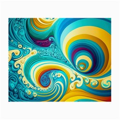 Abstract Waves Ocean Sea Whimsical Small Glasses Cloth (2 Sides)