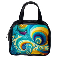 Abstract Waves Ocean Sea Whimsical Classic Handbag (one Side)