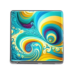 Abstract Waves Ocean Sea Whimsical Memory Card Reader (square 5 Slot)