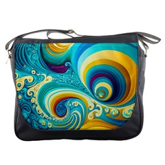 Abstract Waves Ocean Sea Whimsical Messenger Bag