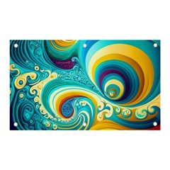 Abstract Waves Ocean Sea Whimsical Banner And Sign 5  X 3  by Maspions