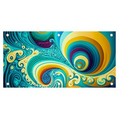 Abstract Waves Ocean Sea Whimsical Banner And Sign 6  X 3 