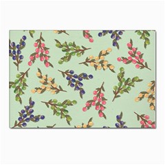 Berries Flowers Pattern Print Postcard 4 x 6  (pkg Of 10)