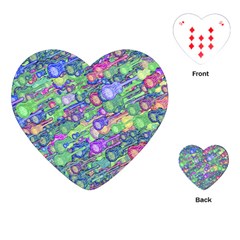 Sktechy Style Guitar Drawing Motif Colorful Random Pattern Wb Playing Cards Single Design (heart)