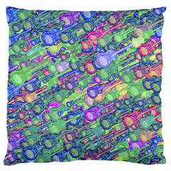 Sktechy Style Guitar Drawing Motif Colorful Random Pattern Wb Large Premium Plush Fleece Cushion Case (two Sides)