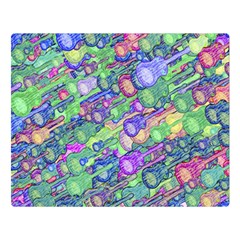 Sktechy Style Guitar Drawing Motif Colorful Random Pattern Wb Two Sides Premium Plush Fleece Blanket (large)