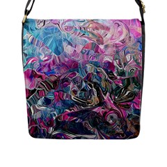 Pink Swirls Blend  Flap Closure Messenger Bag (l)