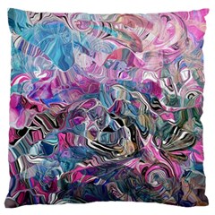 Pink Swirls Blend  Large Premium Plush Fleece Cushion Case (one Side)