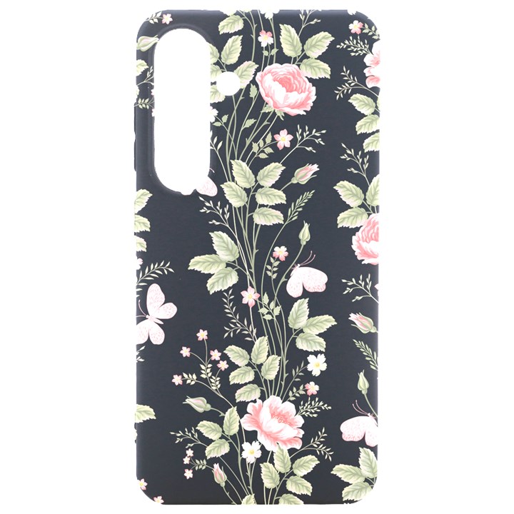 Flowers Roses Pattern Nature Bloom Samsung Galaxy S24 6.2 Inch Black TPU UV Case