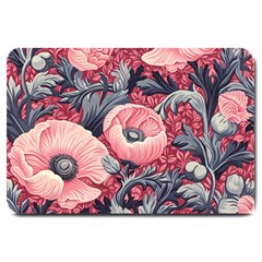 Vintage Floral Poppies Large Doormat by Grandong