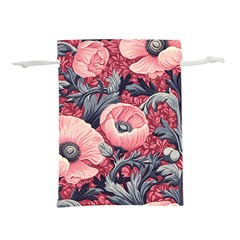 Vintage Floral Poppies Lightweight Drawstring Pouch (m)