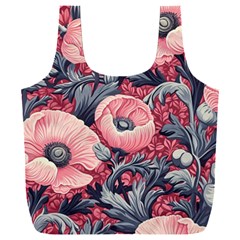 Vintage Floral Poppies Full Print Recycle Bag (xxl)