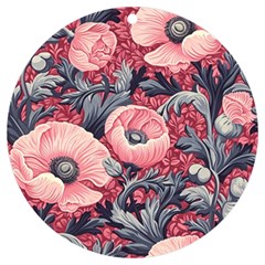 Vintage Floral Poppies Uv Print Acrylic Ornament Round