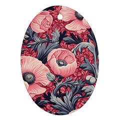 Vintage Floral Poppies Ornament (oval)