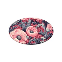 Vintage Floral Poppies Sticker (oval)