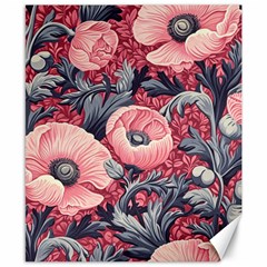 Vintage Floral Poppies Canvas 8  X 10 