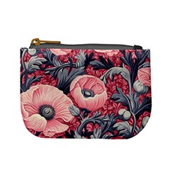 Vintage Floral Poppies Mini Coin Purse