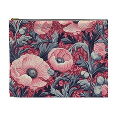 Vintage Floral Poppies Cosmetic Bag (xl)