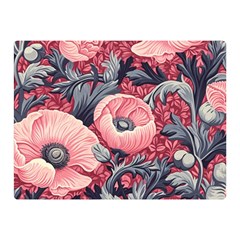 Vintage Floral Poppies Two Sides Premium Plush Fleece Blanket (mini)