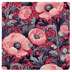 Vintage Floral Poppies Uv Print Square Tile Coaster 
