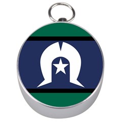 Torres Strait Flag On Silver Compass