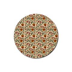 Floral Design Rubber Round Coaster (4 Pack) by designsbymallika