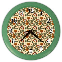 Floral Design Color Wall Clock