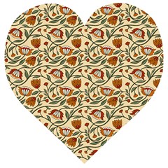 Floral Design Wooden Puzzle Heart