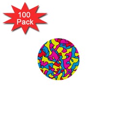 Colorful-graffiti-pattern-blue-background 1  Mini Buttons (100 Pack) 