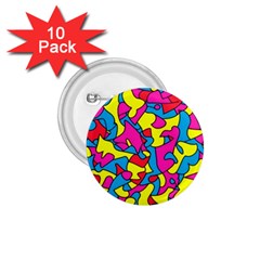 Colorful-graffiti-pattern-blue-background 1 75  Buttons (10 Pack)